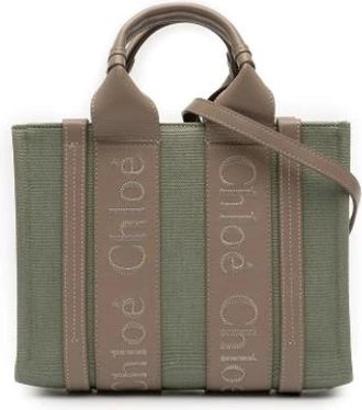 Chlo&eacute; Pre-owned Tote Bags, female, Green, Size: ONE SIZE Pre-owned The Woody Tote Bag