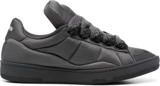 Lanvin Sneakers, male, Black, 5 UK, Quilted Nylon Trainers with Oversize Tongue