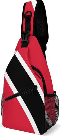 Generic Trinidad Flag Unisex Shoulder Bags Casual Crossbody Chest Bag Sling Backpack for Hiking Cycling Travel