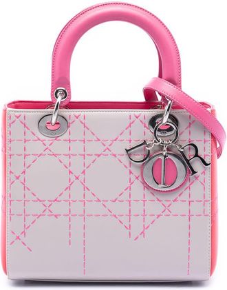 Dior Pre-owned Dior Medium Tricolor Lambskin Macrocannage Stitched Lady Ladies OP4M4964VQWGUHH0