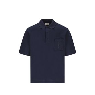 Saint Laurent Cassandre Polo In Cotton Piqu&eacute;