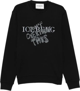 Iceberg Felpa in cotone con logo - Nero