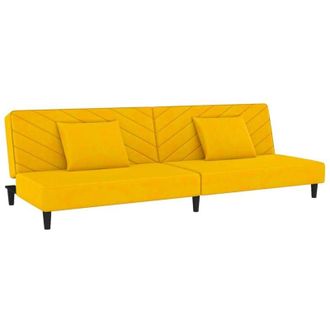 vidaXL Vidaxl - Divano Letto a 2 Posti con 2 Cuscini Giallo in Velluto
