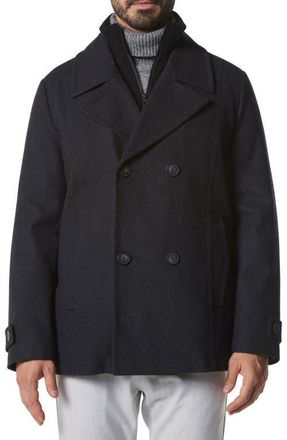 Andrew Marc Danton Water Resistant Peacoat in Charcoal at Nordstrom, Size Xx-Large