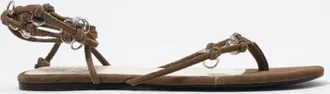 Bimba & Lola Suede Sandal With Piercings in Dark Green at Nordstrom, Size 37