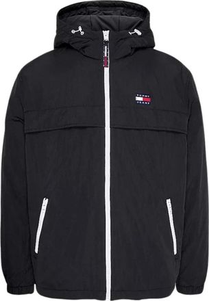 Tommy Jeans Gewatteerde Windbreaker Chicago Stijl Zwart - Heren - Zomerjassen - Zwart - XL - Nylon - Jassen