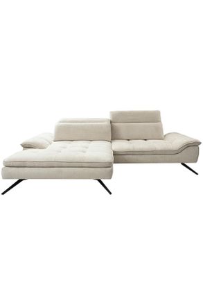 Stylife Ecksofa, Beige, Textil, Ottomane links, L-Form, 288x179-202 cm, Stoffauswahl, seitenverkehrt erhältlich, Rücken echt, haustierfreundlicher Bezug, Wohn