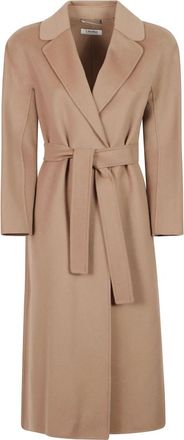 Max Mara S Max Mara jassen - Dames - Mantels - Bruin - Maat: S Leer