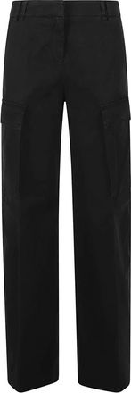 True Royal Zwarte Zijden Blend Broek - Dames - Straight fit broeken - Zwart - S - Katoen - Broeken