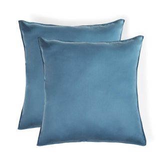 Febronie Funda de almohada (x2) algod&oacute;n azul tormenta 65x65
