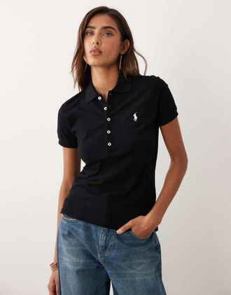 Polo Ralph Lauren Polo slim elasticizzata nera-Nero