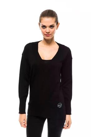 Montana Blu Womens Vneck Knit Sweater Mo14229 - Black