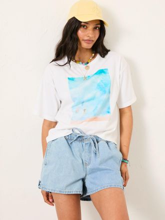 Fat Face FatFace White Boxy T-Shirt