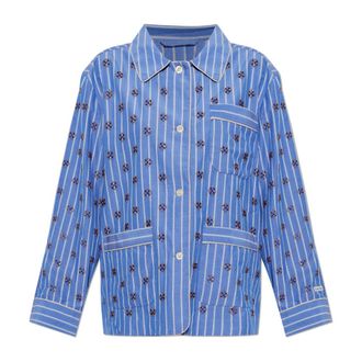 Munthe Vintager Shirt - Dames - Overhemden - Blauw - S - Katoen - Overhemden