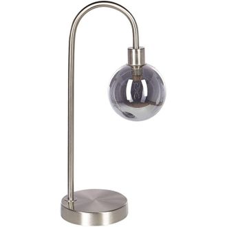Beliani Beliani - Modern Table Lamp Steel Glass Shade Living Room Light Silver Ramis