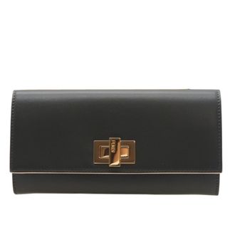 Fendi Beige Khaki Leather Long Wallet (Bi-Fold) (Pre-Owned)