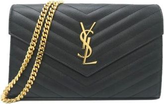 Saint Laurent Pre-owned Cross Body Bags, female, Black, Size: ONE SIZE Pre-owned Vintage Cross Body Bag