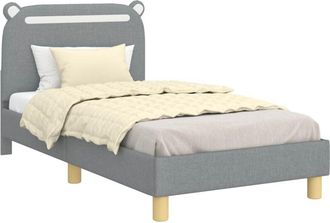 vidaXL Cama Para Ni&ntilde;os Con Cabecero Gris Claro 80 X 160 Cm Tela Vidaxl