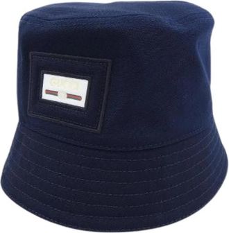 Gucci Pre-owned Hoed - Heren - Vintage Accessoires - Blauw - ONE Size - Vintage