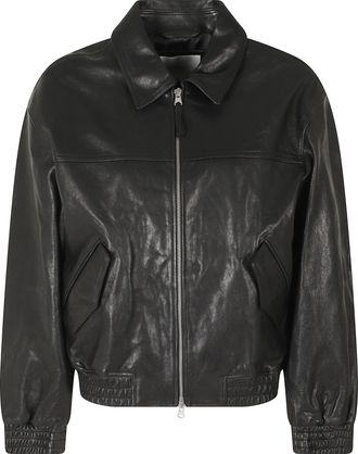 Dunst Black Leather Blouson Jacket