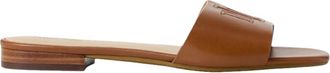 Ralph Lauren Everley Slide Sandals - Brown Leather