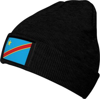 Generic Flag of The Democratic Republic of The Congo Unisex Knit Hat Classic Beanies Windproof Beanie Hat for Helmet Liner Skiing Running