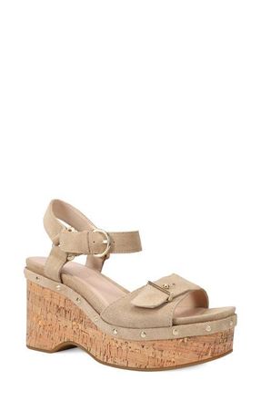 Pelle Moda Ciana Ankle Strap Platform Wedge Sandal in Ecru at Nordstrom, Size 8.5