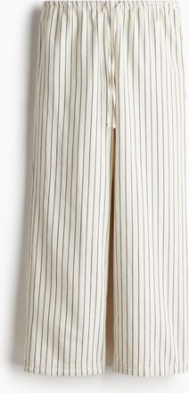 H&M Denimhose mit Kordelzug - Weiss/Gestreift