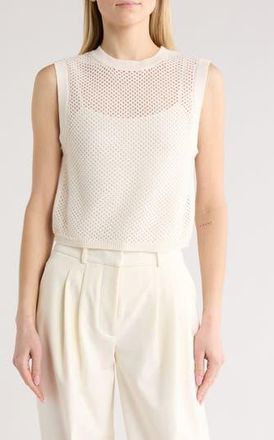 Rag & Bone Carson Cotton & Cashmere Open Stitch Sweater Vest in Ivory at Nordstrom Rack, Size Xx-Small