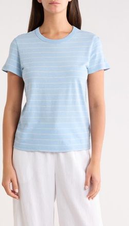 Marine Layer Tried & True Stripe Crewneck T-Shirt in Soft Chambray Stripe at Nordstrom, Size X-Large