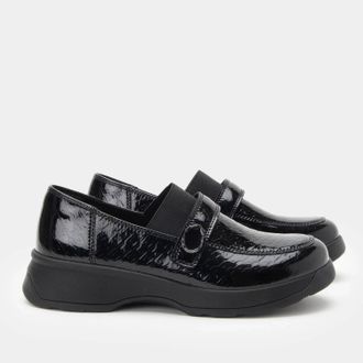 Alegria Womens Janna Loafer In Black Tie