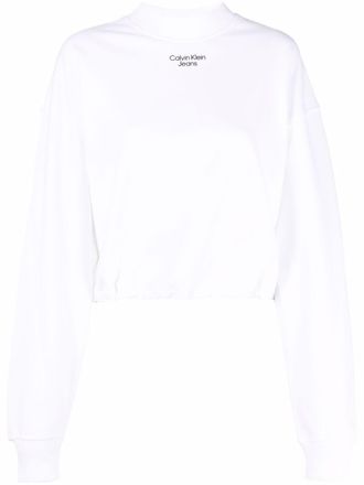 Calvin Klein Jeans Felpa con collo - Bianco