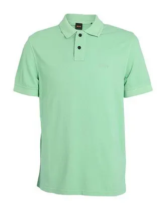 Tシャツ・カットソー Hugo Boss Mint green stretch cotton polo shirt BOSS - Stretch-cotton slim-fit polo shirt with branding - Green