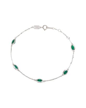 Suzy Levian 14K 1.00 Ct. Tw. Emerald Station Bracelet
