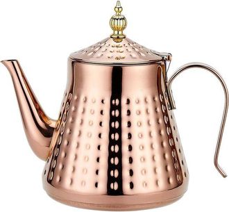No Brand Tetera De Acero Inoxidable De 1,2 L Con Infusor Extra&iacute;ble - Tetera De Cobre Para T&eacute; De Hojas Sueltas