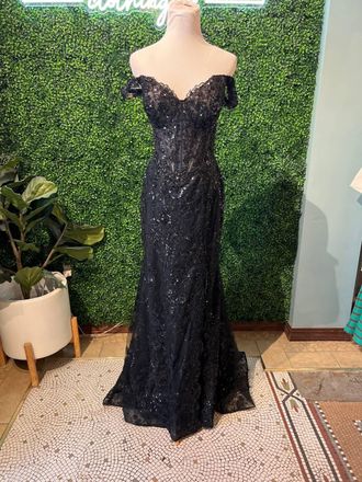 Sherri Hill Womens Off Shoulder Prom Dress In Black