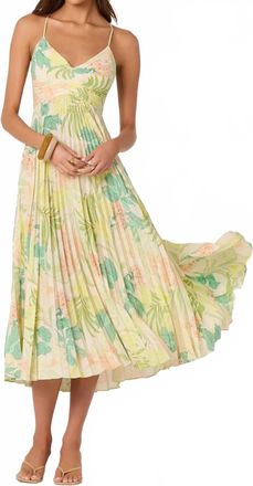 Astr Blythe Tropical Dress In Green / Peach