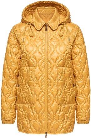Moncler Moncler Balette Geometric Quilted Mid-length Down Jacket, Women, Yellow, Size: 00
