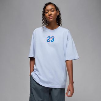 Nike Jordan Womens Jordan Essentials Short-Sleeve Graphic T-Shirt in Grey | DM3244-057