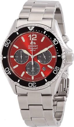 Orient Sports Solar Powered Chronograph Red Dial Mens Watch RA-TX0207R
