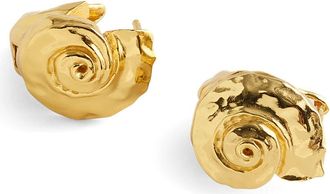 Madewell Shell Hoop Earrings in Antique Gold at Nordstrom