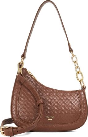 Dune London Womens Accessories Direction - Chain Detail Shoulder Bag - Brown Leather - One Size