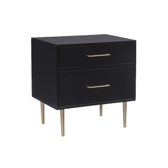 Linon Gloria Two Drawer Night Stand Black