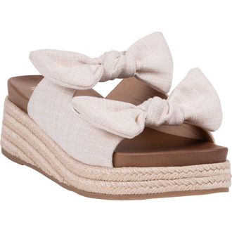 Good Choice Shoes Cosmos Bow Espadrille Wedge Sandal in Natural at Nordstrom Rack, Size 8.5