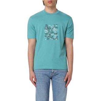 Emporio Armani T-shirt - Heren - T-shirts - Groen - L - Katoen - Tops