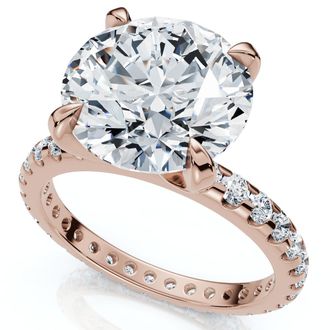 Pompeii3 Certified 3 1/2Ct Eternity Diamond Engagement Ring 14k Gold/Platinum Lab Grown
