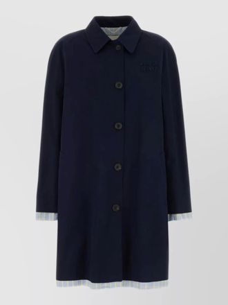 Miu Miu poplin trench coat contrast trim design