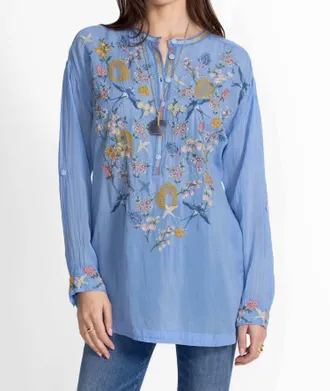 Johnny Was Zitka Zinnia Tunic In Della Robbia Blue