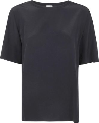 Joseph Rubin Zijden Cr&ecirc;pe Blouse - Dames - Blouses - Zwart - M - Wol - Overhemden
