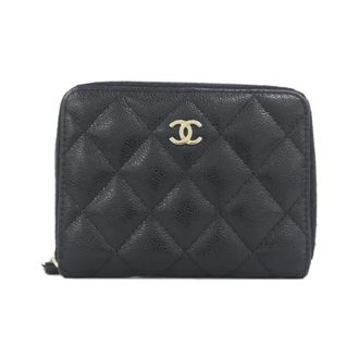 Chanel Black Grained Calfskin Wallet (Bi-Fold) (Pre-Owned)